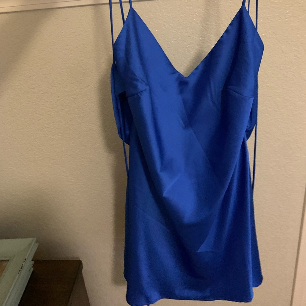 Blue silk dress. Size medium